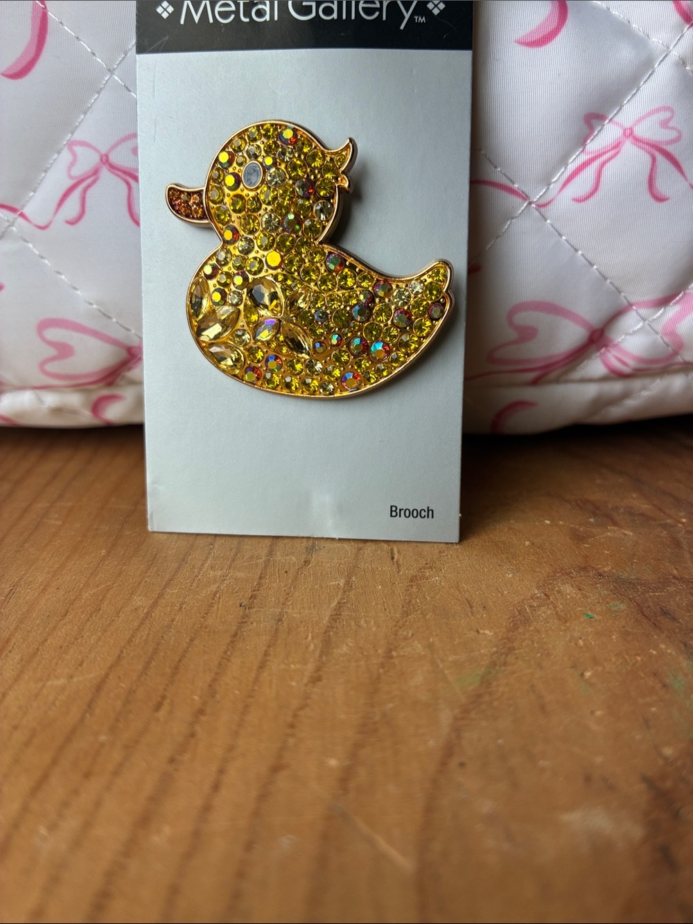 Gallery Gold-Tone Yellow Duck Brooch